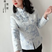 新款 国风立领长袖 女上衣国潮经典 傲雪原创冬季 唐装 上衣棉袄外套美