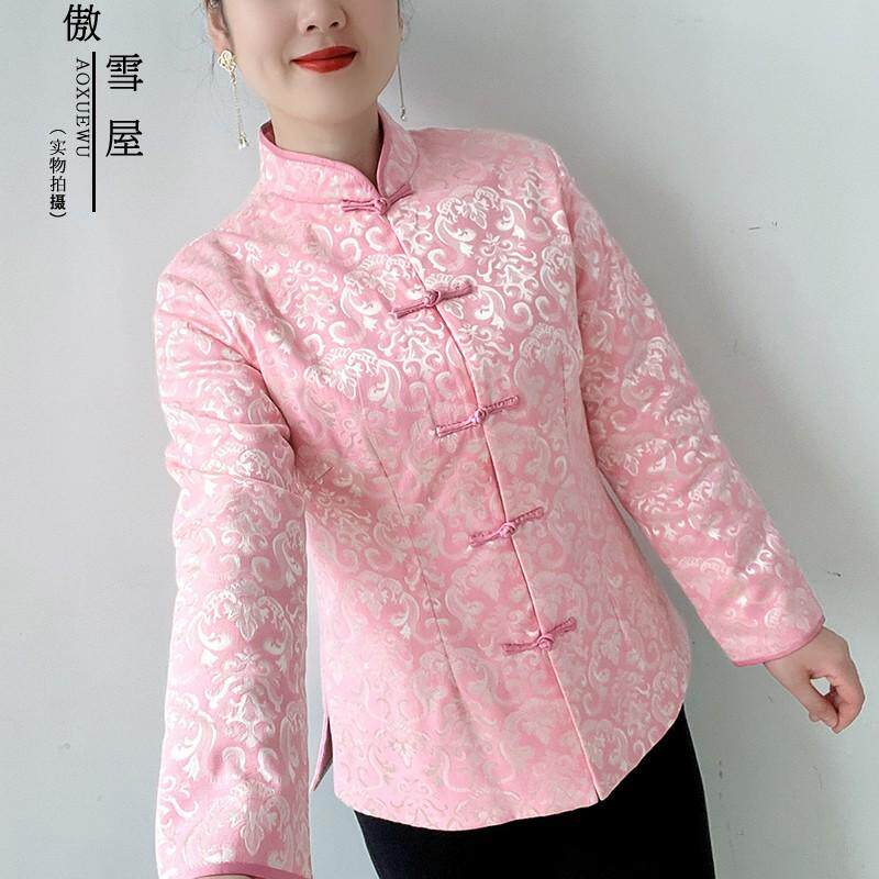 傲雪原创夹棉旗袍上衣外套显瘦高端国潮唐装棉服外穿显年轻太美了