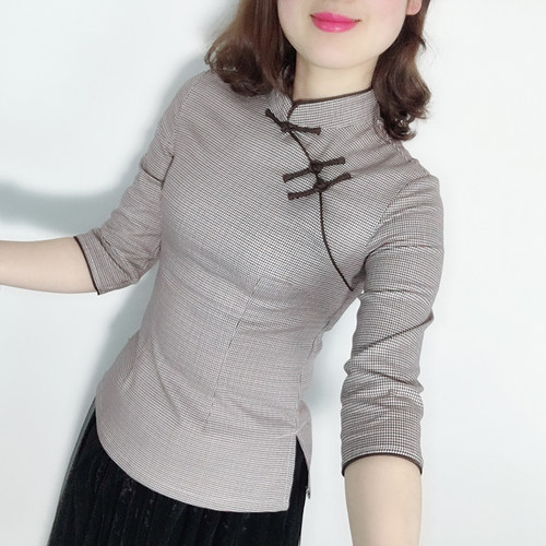 民国风秋冬新短款文艺复古改良旗袍上衣中式修身盘扣茶艺汉服唐女