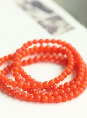 天然南红玛瑙手链满肉满色南红多圈磨砂手串玛瑙108佛珠男女