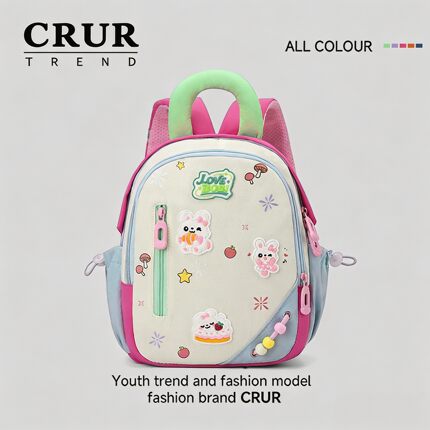 CRUR可爱小兔书包幼儿园女孩2026新款双肩包儿童轻便旅行出游背包