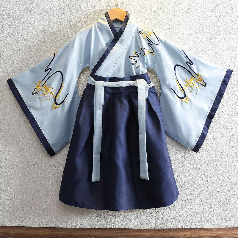 汉服男童春秋古装中秋节中国风幼儿园国学表演服男女宝宝改良唐装