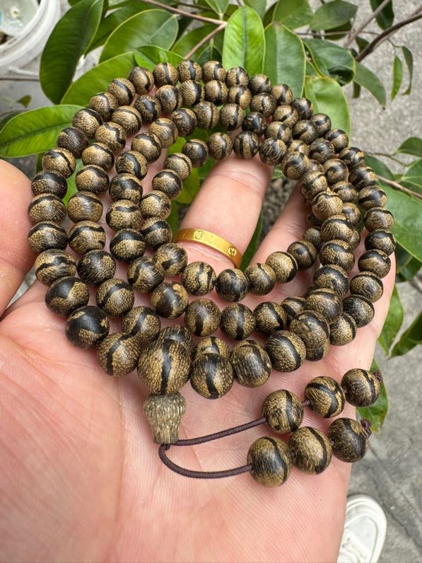 加里曼丹沉香手串一线天手链8mm＊108颗男女士佛珠项链约40克药香