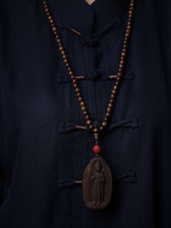 芽庄奇楠沉香观音菩萨挂件吊坠男女款项链文玩佛珠挂饰全身观世音