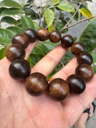 越南芽庄紫棋楠沉香手串1.8cm佛珠手链46克油脂丰富香韵蜜香药香