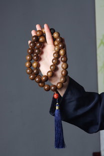 富国岛红土沉水沉香手持手串佛珠念珠手链挂件2.0㎝190克花香果香