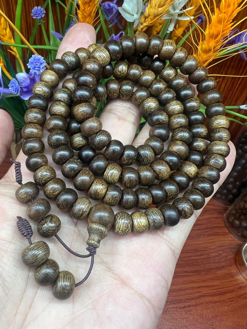 糖结芽庄白棋楠沉香手串沉水级佛珠手链6*8苹果珠约34克男女项链