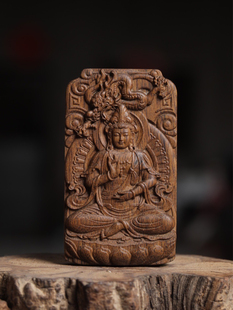 芽庄绿棋楠观音菩萨吊坠挂件男女士项坠饰品御龙观音无事牌约30克