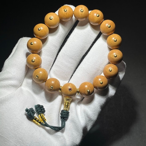 新籽凤眼铜帽红宝光珠13-14mm凤眼菩提手串情人节手链送礼男女士