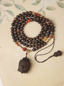 越南芽庄雷击黑棋沉香项链8mm大日如来吊坠56克沉水级男女毛衣链