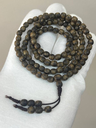 柬埔寨菩萨棋沉香手串6x6cm桶珠男女士项链约17克原木念珠佛珠