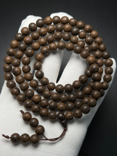 越南顺化老料沉香8mm＊108颗手串佛珠手链男女士项链情侣毛衣链