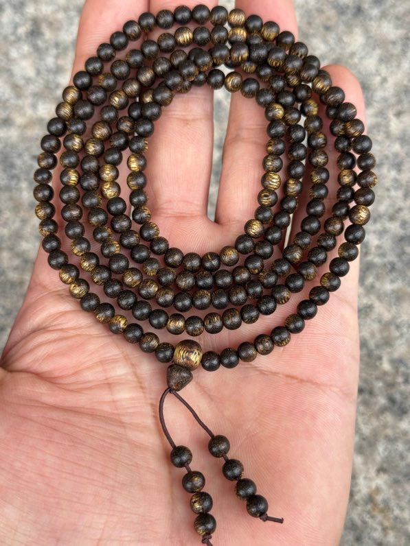 西马虎斑沉手串沉香手链0.4×216颗约13克药香韵清甜文玩珠珠男女