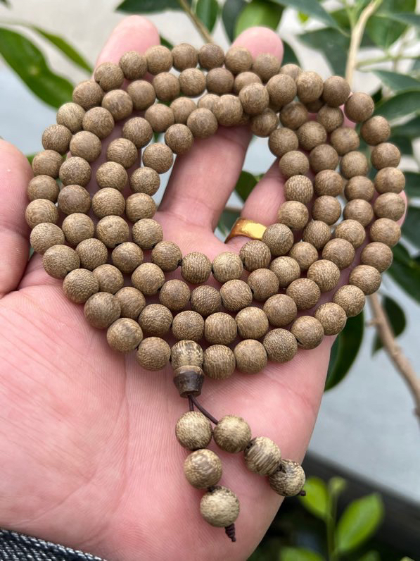 星州系老白棋沉香手串0.8cm佛珠手链108颗约36克男女士项链药香