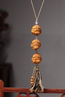 木质雕刻三不猴崖柏包包挂件饰品男女士文玩佛珠手把件钥匙扣挂饰