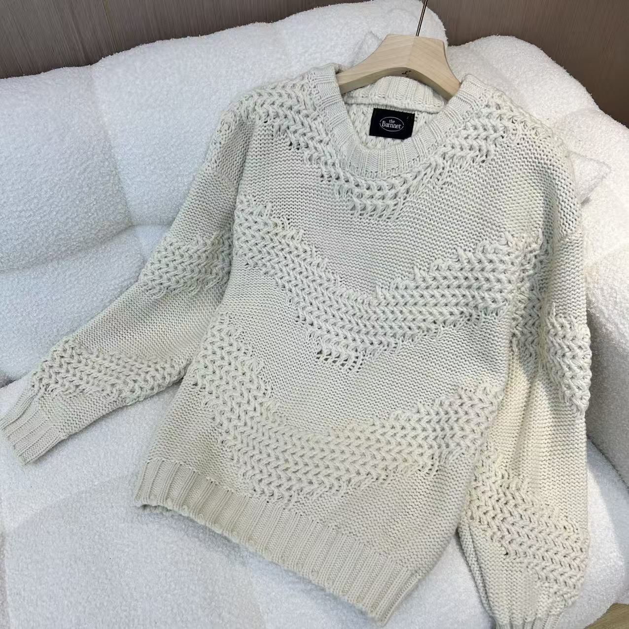 2025年新款网红修身型韩版毛针织衫不褪色针织套头落肩袖长袖