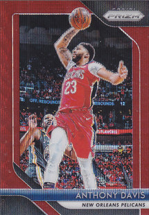 NBA球星卡panini1819Prizm普卡红波纹折射 戴维斯 177安东尼