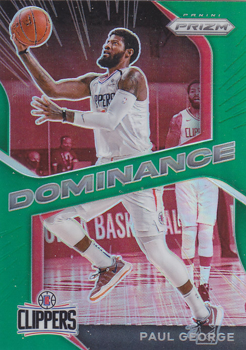 NBA球星卡2021Prizm统治特卡绿折#21保罗乔治