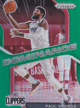 NBA球星卡2021Prizm统治特卡绿折#21保罗乔治