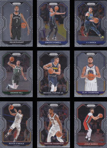 NBA帕尼尼球星卡Prizm2021普卡Base凑套No81-No100
