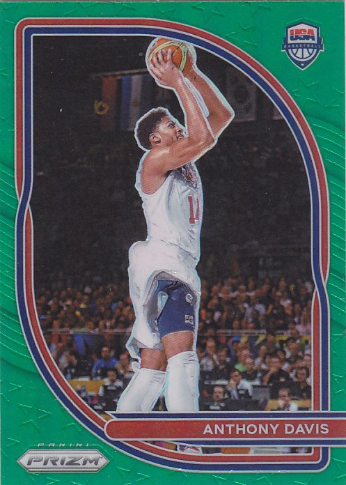 NBA帕尼尼球星卡Prizm2021特卡美国队绿折射凑套#8安东尼戴维斯