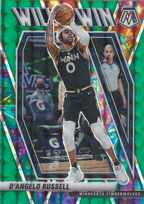 NBA球星卡2021马赛克特卡WillToWin绿折凑套#11德安吉洛拉塞尔