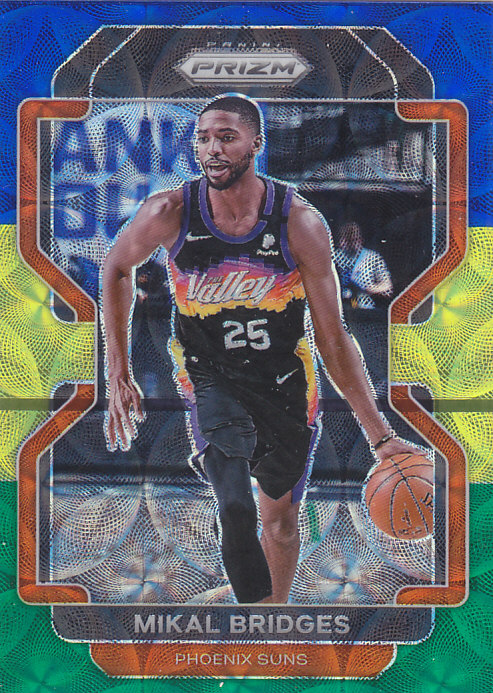 NBA球星卡帕尼尼2122Prizm黄瓜三色折凑套#27米卡尔布里奇斯