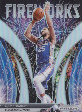 NBA球星卡Prizm2122特卡Fireworks银折凑套#21本西蒙斯