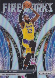 NBA球星卡Prizm2122特卡Fireworks银折凑套#1勒布朗詹姆斯
