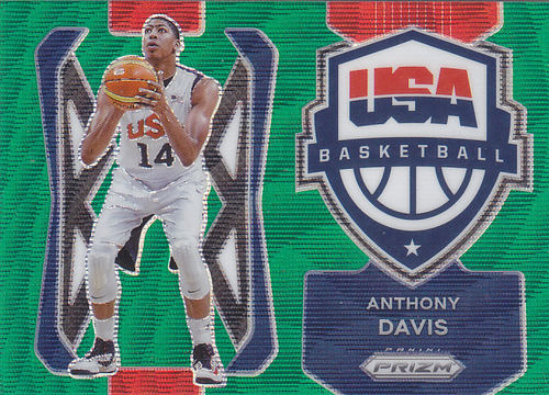 NBA球星卡Prizm2122特卡USA美国队绿波纹折凑套#3安东尼戴维斯