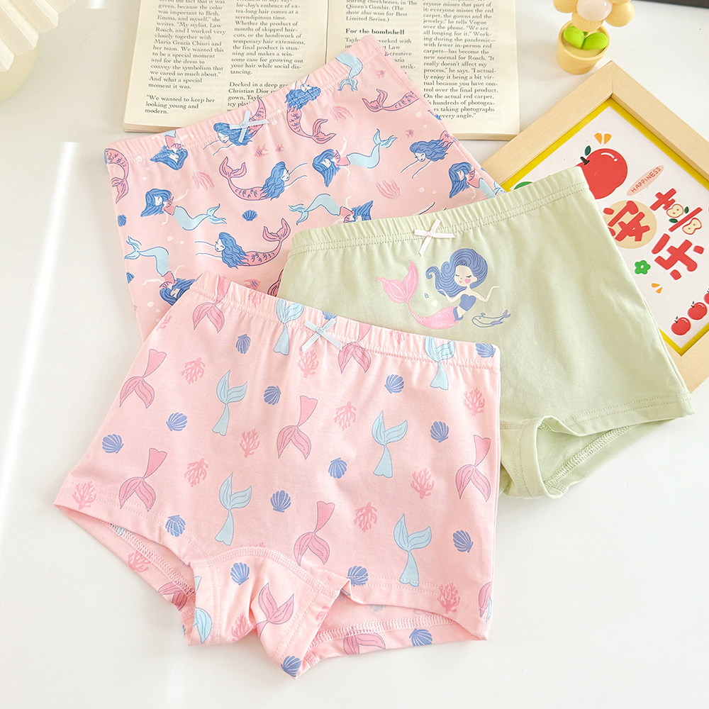 女童内裤a类纯棉透气宝宝四角裤抑菌全棉防走光儿童平角裤不夹pp