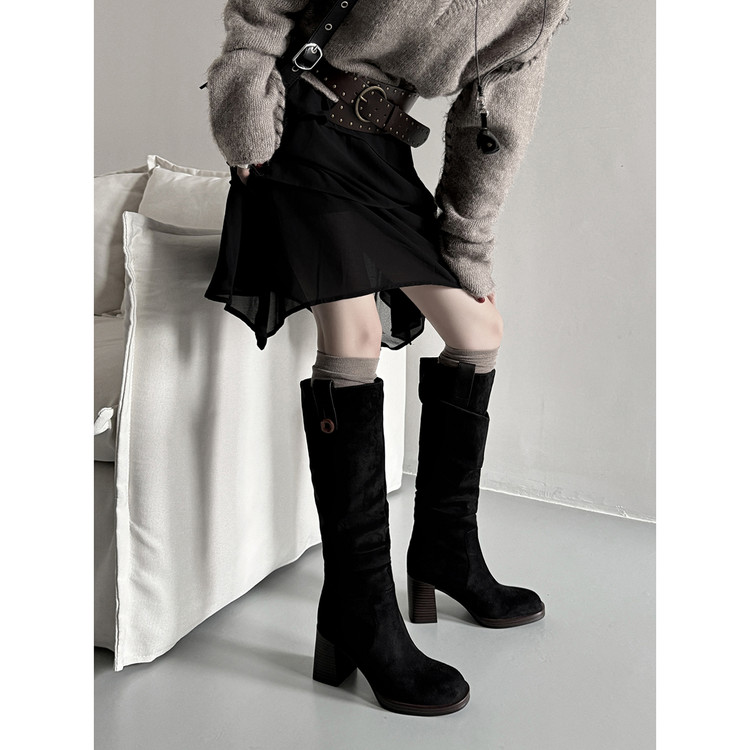 韩风长腿神器静音底长靴