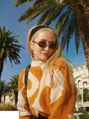 Pujia Sunglasses for Women, Korean Style Retro Hong Kong Style Sunshade, Fashionable Sun Protection, Slimming Effect, Stylish for Small Faces, High-Value Sunglasses for Men