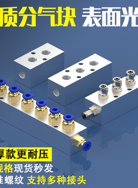 25X25歧管块SUKDA气源分配器空气气路分配器1分分气排1/8分气块