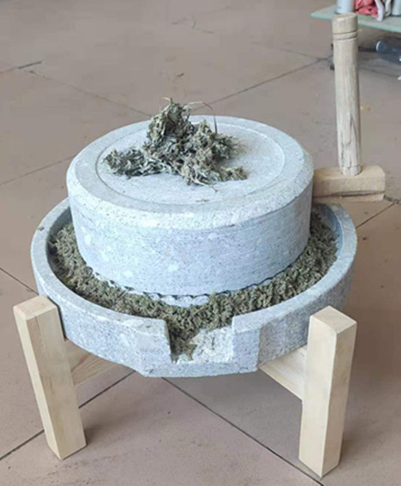 天然家用艾绒石磨手动养生