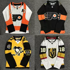 Kids Ice Hockey Jersey Hip Hop Streetwear T-Shirt for Boys & Girls, Loose-Fit Baseball Jacket Long Sleeve Coat