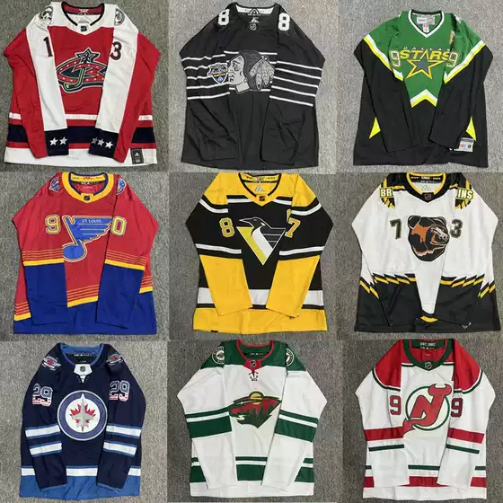 European and American Sports Harajuku Style Hip-Hop Street Dance Long-Sleeve Nhl Ice Hockey Jersey Loose Oversized Embroidered Jersey