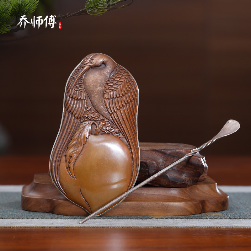 铜包银六君子铜包银茶则手工茶则