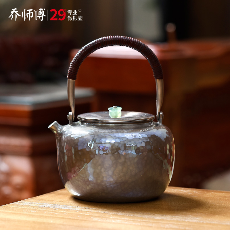 家用复古日式煮茶提梁银壶
