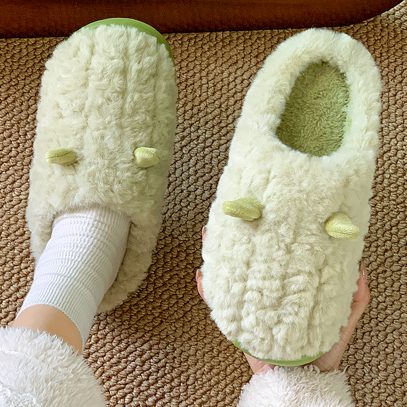 毛毛拖鞋女士冬季2025新款厚底防滑加绒保暖一脚蹬棉拖鞋外穿冬天