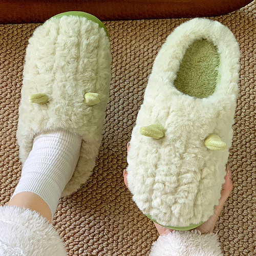 毛毛拖鞋女士冬季2025新款厚底防滑加绒保暖一脚蹬棉拖鞋外穿冬天