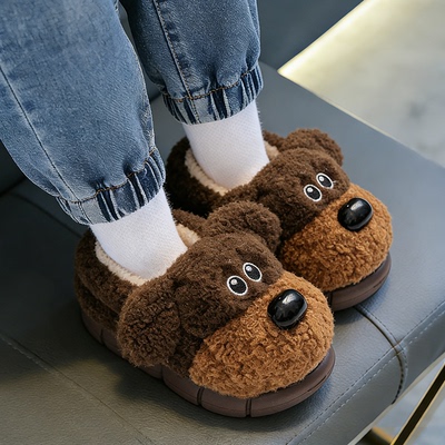 儿童棉拖鞋包跟男童新款冬季