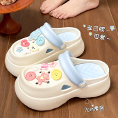 女款 勃肯厚底凉拖鞋 夏季 半拖豆豆鞋 女外穿 办公室替换鞋 包头洞洞鞋