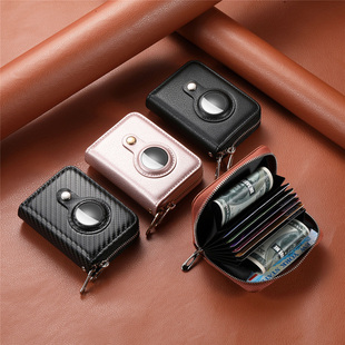 适用苹果AirTag保护套 卡包卡套 皮制air防丢器tag定位追踪零钱包