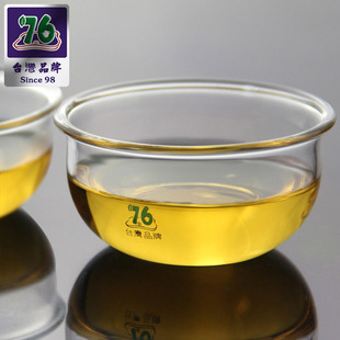 台湾76耐热玻璃小茶杯带把功夫茶具家用小号品茗杯子透明套装