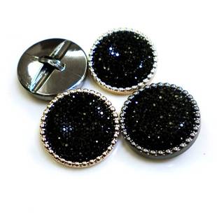 黑色满天星镶钻大衣开衫毛衣钮扣小香风扣子高档羊绒精致扣大号