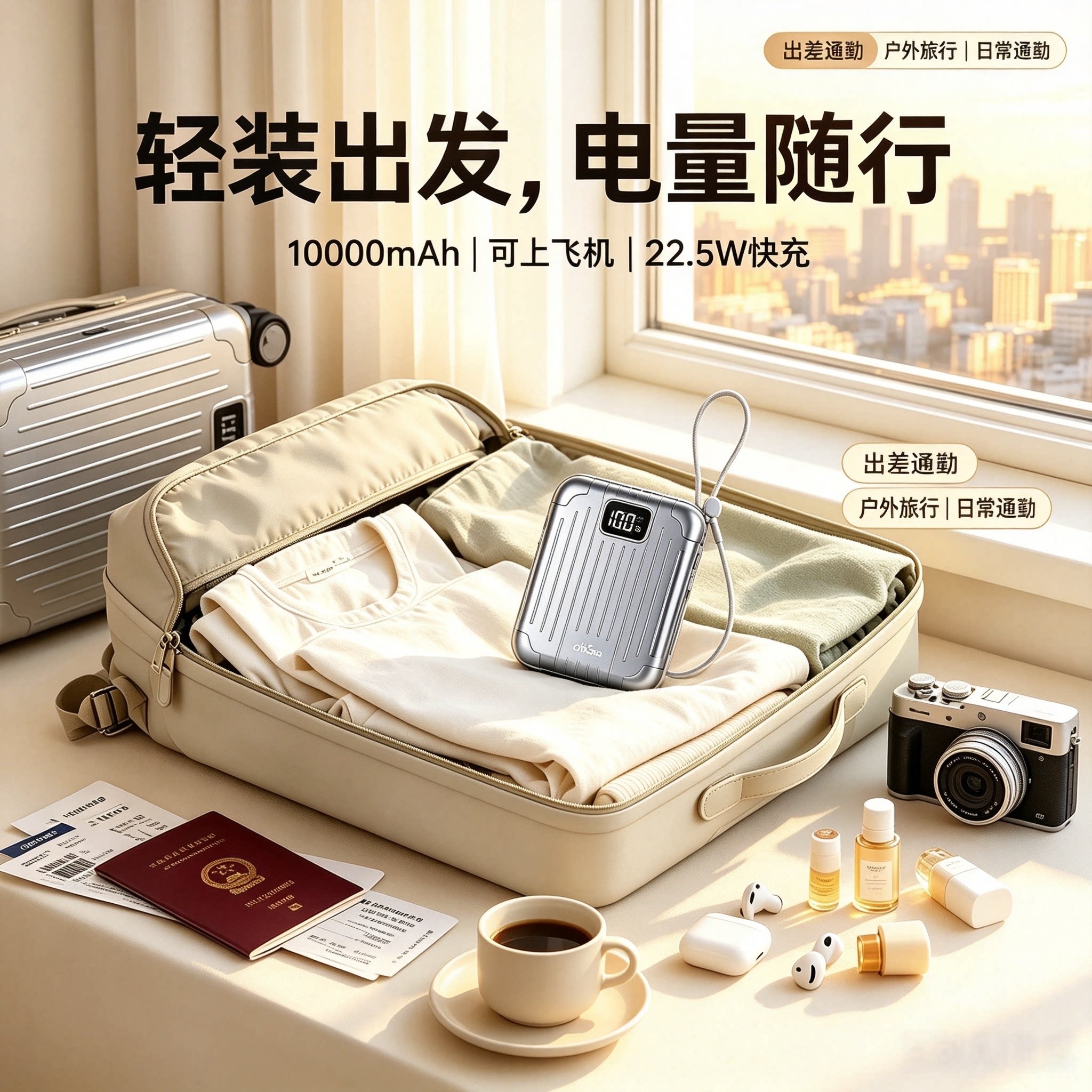 ofoSao充电宝10000毫安22.5W快充便携数显户外旅行3C认证移动电源