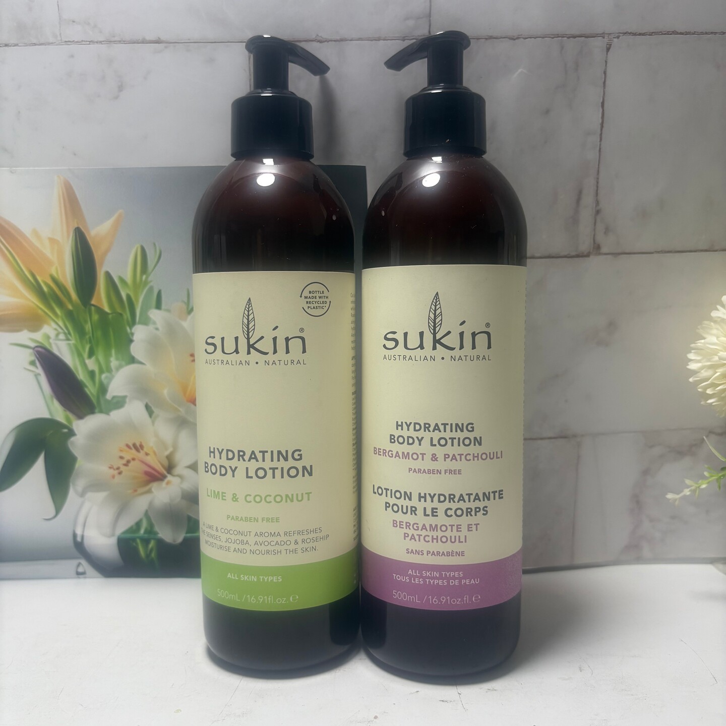 现货澳洲Sukin青柠椰子广藿香佛手柑身体乳保湿滋润舒缓干燥500ml