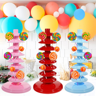 10层棒棒糖插糖座糖葫芦棉花糖展示架糖果塑料摆地摊糖节庆布展架