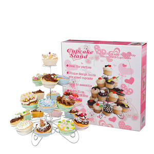 欧式 四层 23杯 铁艺蛋糕架金属纸杯蛋糕架婚庆甜品台装饰蛋糕树